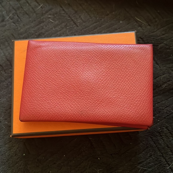 Hermes Veau Epsom leather card case w/box - Picture 4 of 6